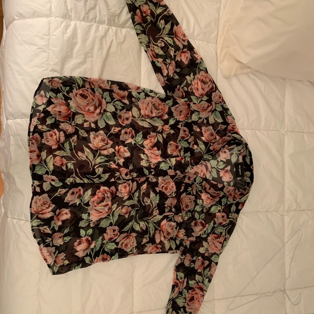 The Kooples Paris Silk Blouse,beautiful rose print